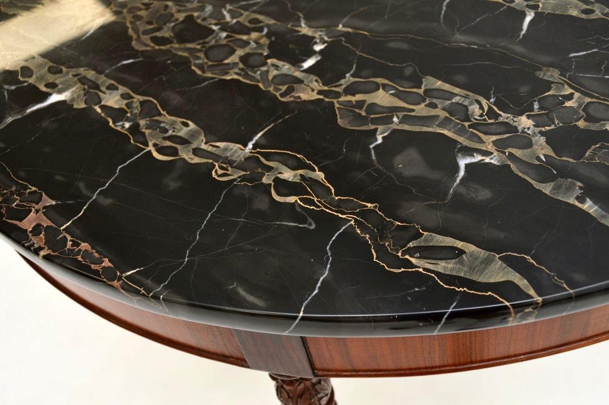 Early 20th Century Antique Marble Top Dining Table For Sale