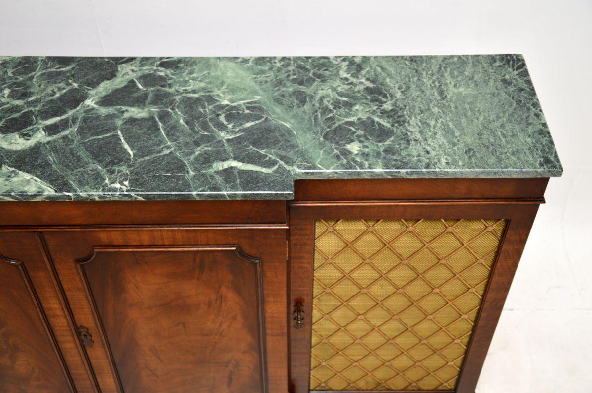 Mid-20th Century Antique Marble Top Grill Front Sideboard