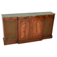 Vintage Marble Top Grill Fronted Sideboard