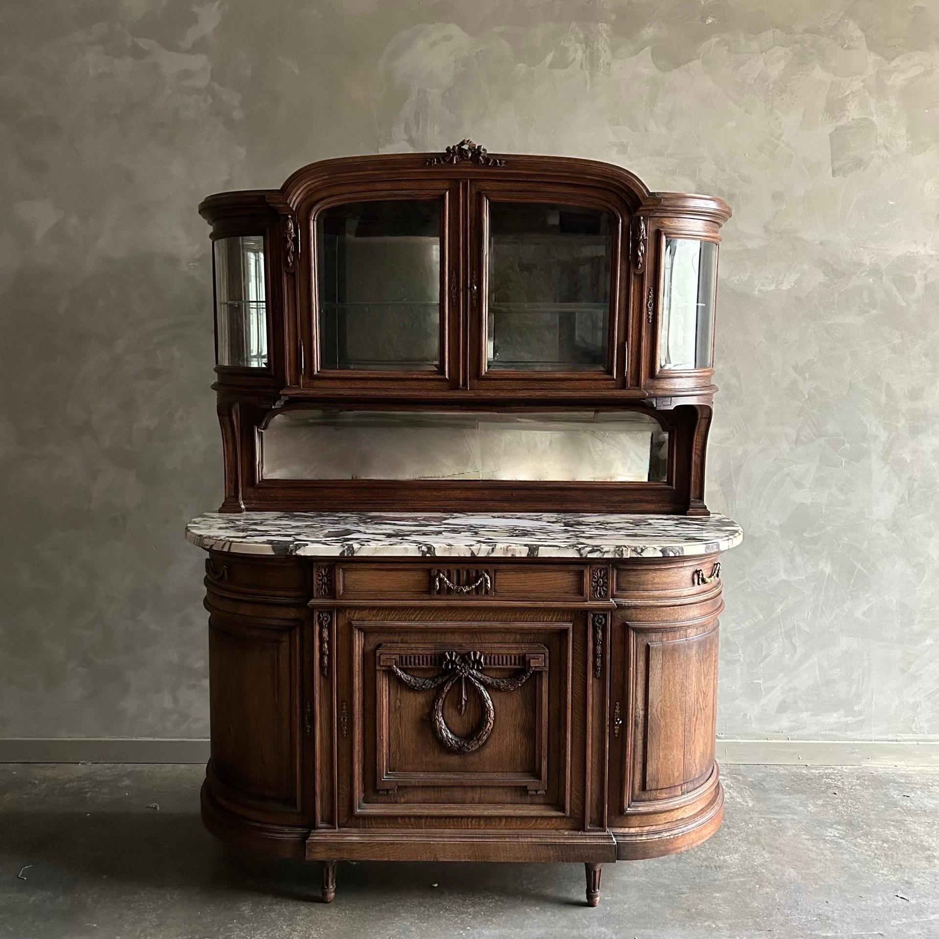 Antique marble top hunters cabinet For Sale 8