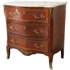 Antique Marble-Top Louis XV Style Bombay Chest, Made in Spain