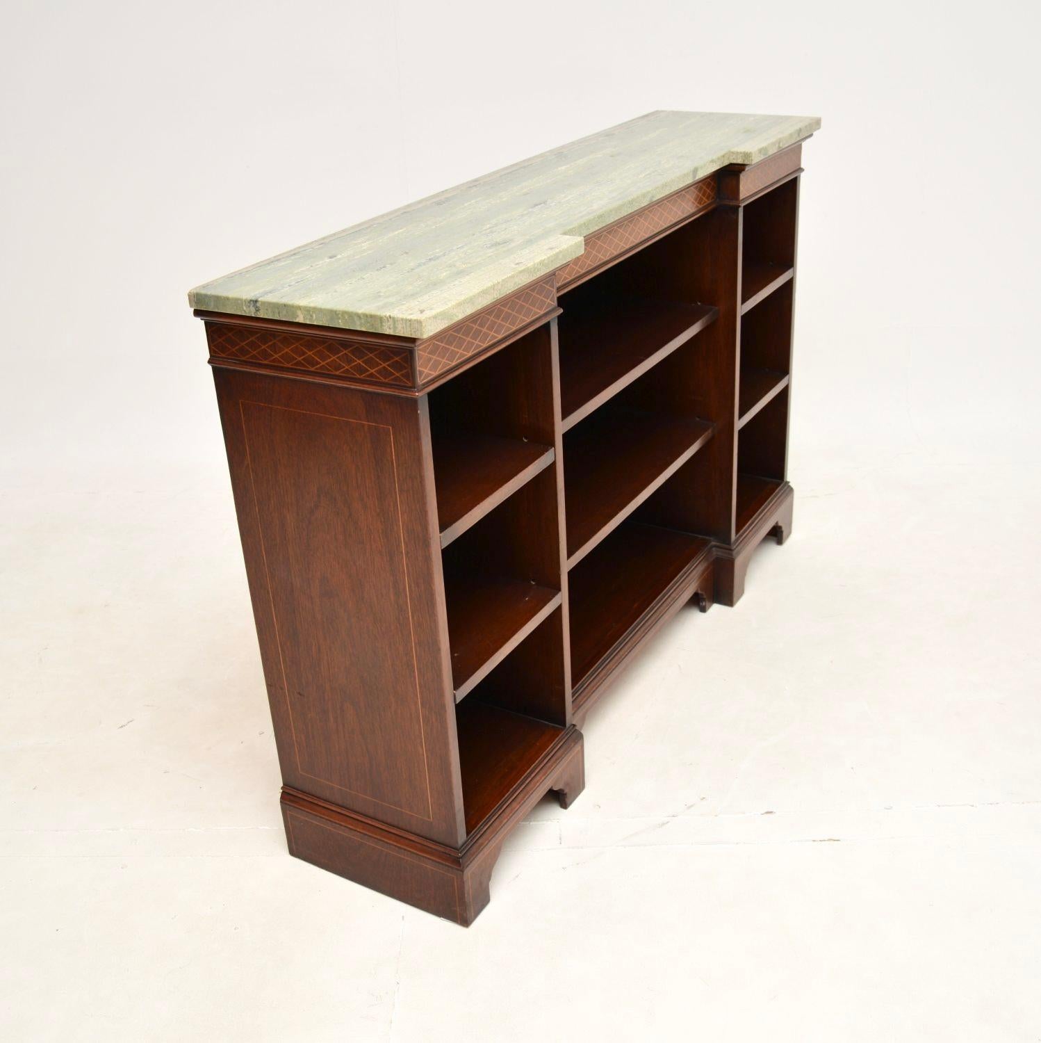 Georgian Antique Marble Top Open Bookcase / Sideboard For Sale