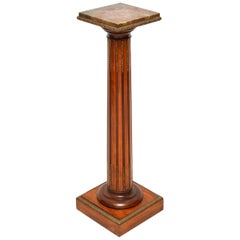 Antique Marble Top Pedestal Column