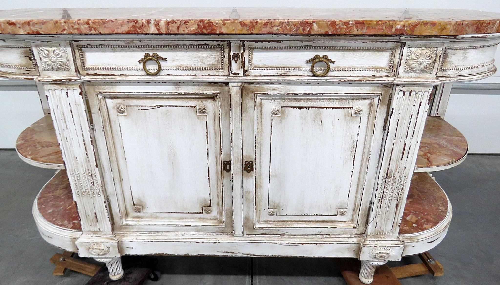 antique marble top sideboard