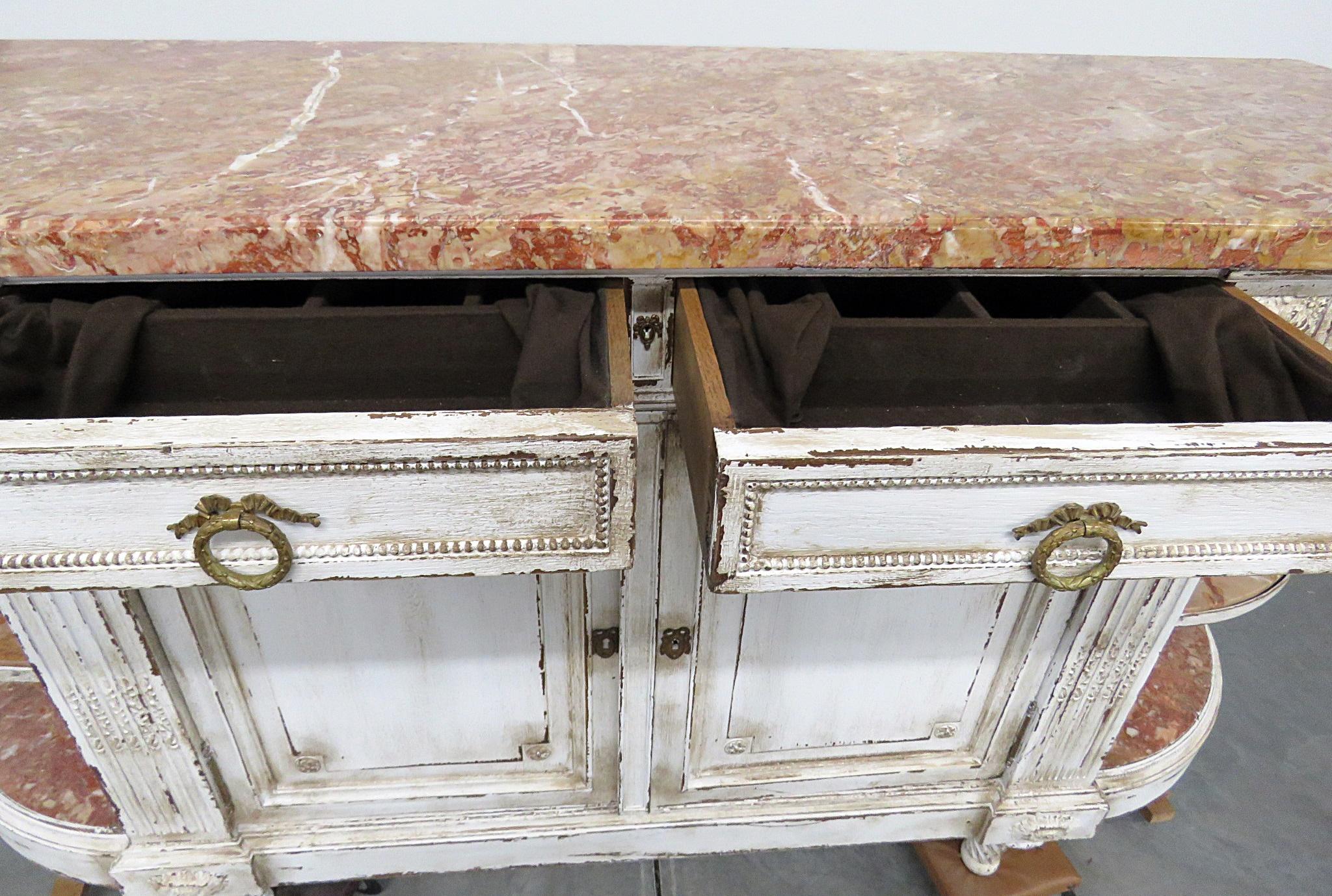 Antique Marble-Top Sideboard Attributed to Forest In Good Condition In Swedesboro, NJ