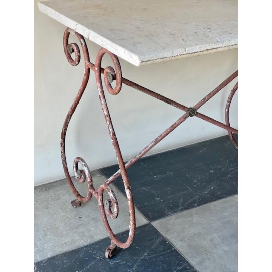 Antique Marble Top Table, FR-0226 In Fair Condition For Sale In Scottsdale, AZ