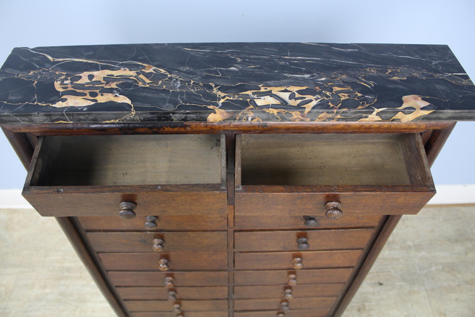 Antique Marble-Topped Bank of Drawers 5