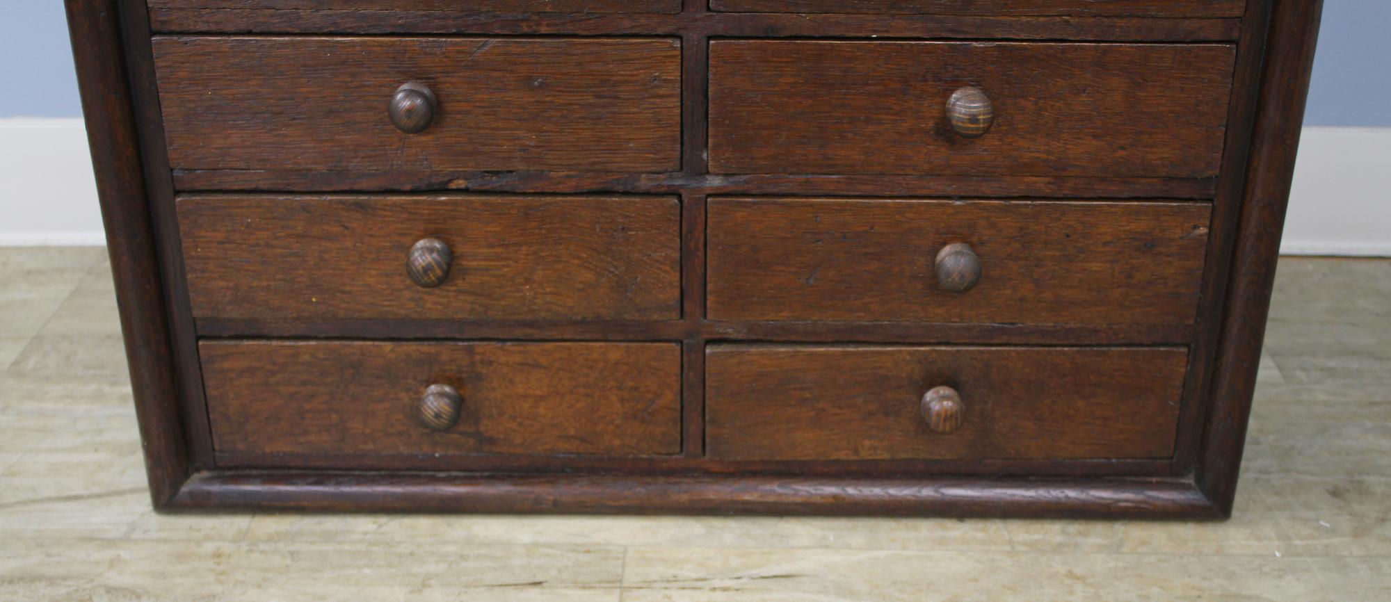19th Century Antique Marble-Topped Bank of Drawers