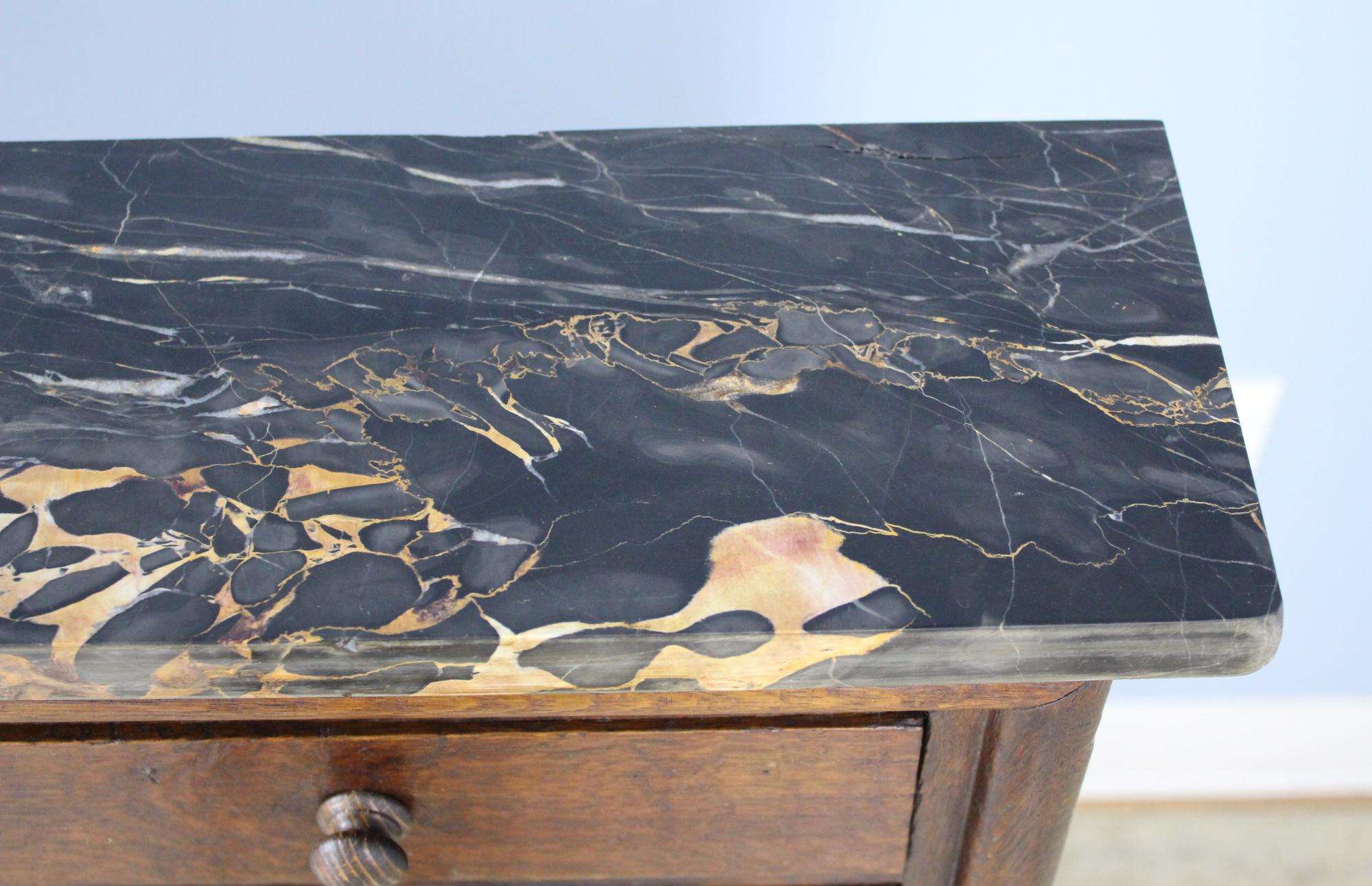 Antique Marble-Topped Bank of Drawers 2