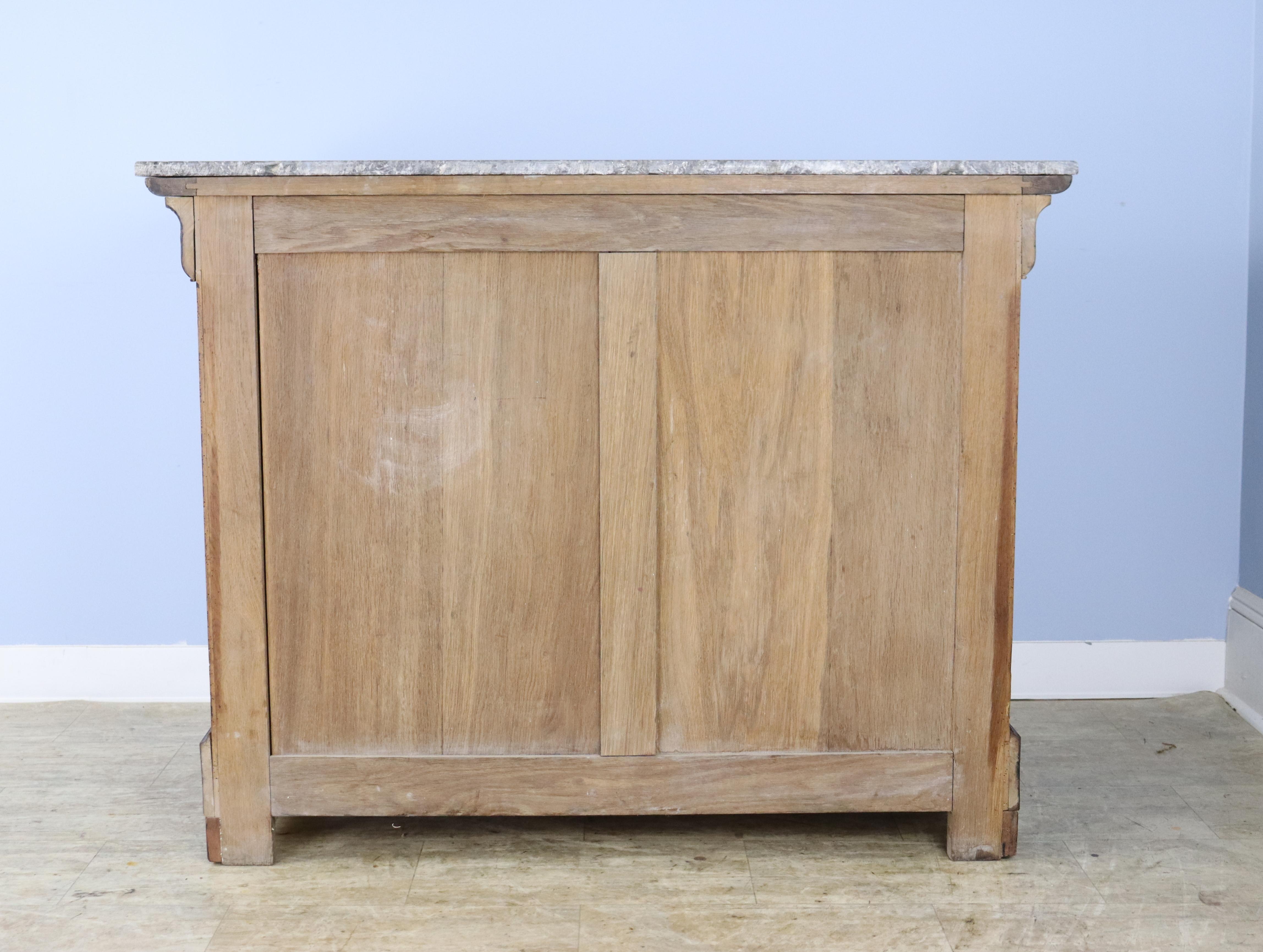 Antique Marble Topped Burr Elm Commode, Dramatic Bookmatched Veneer For Sale 7