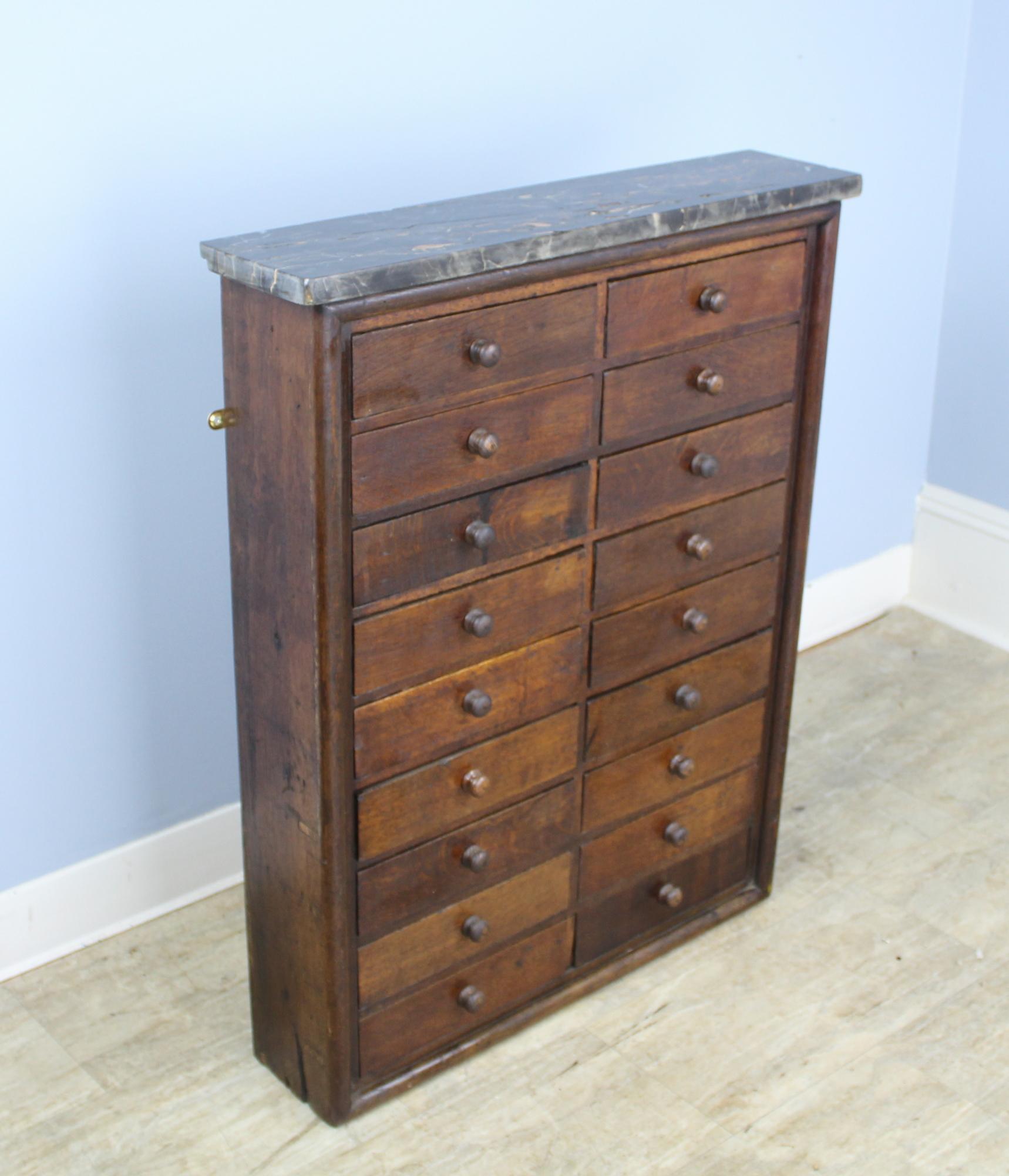 French Antique Marble-Topped Chest of Drawers