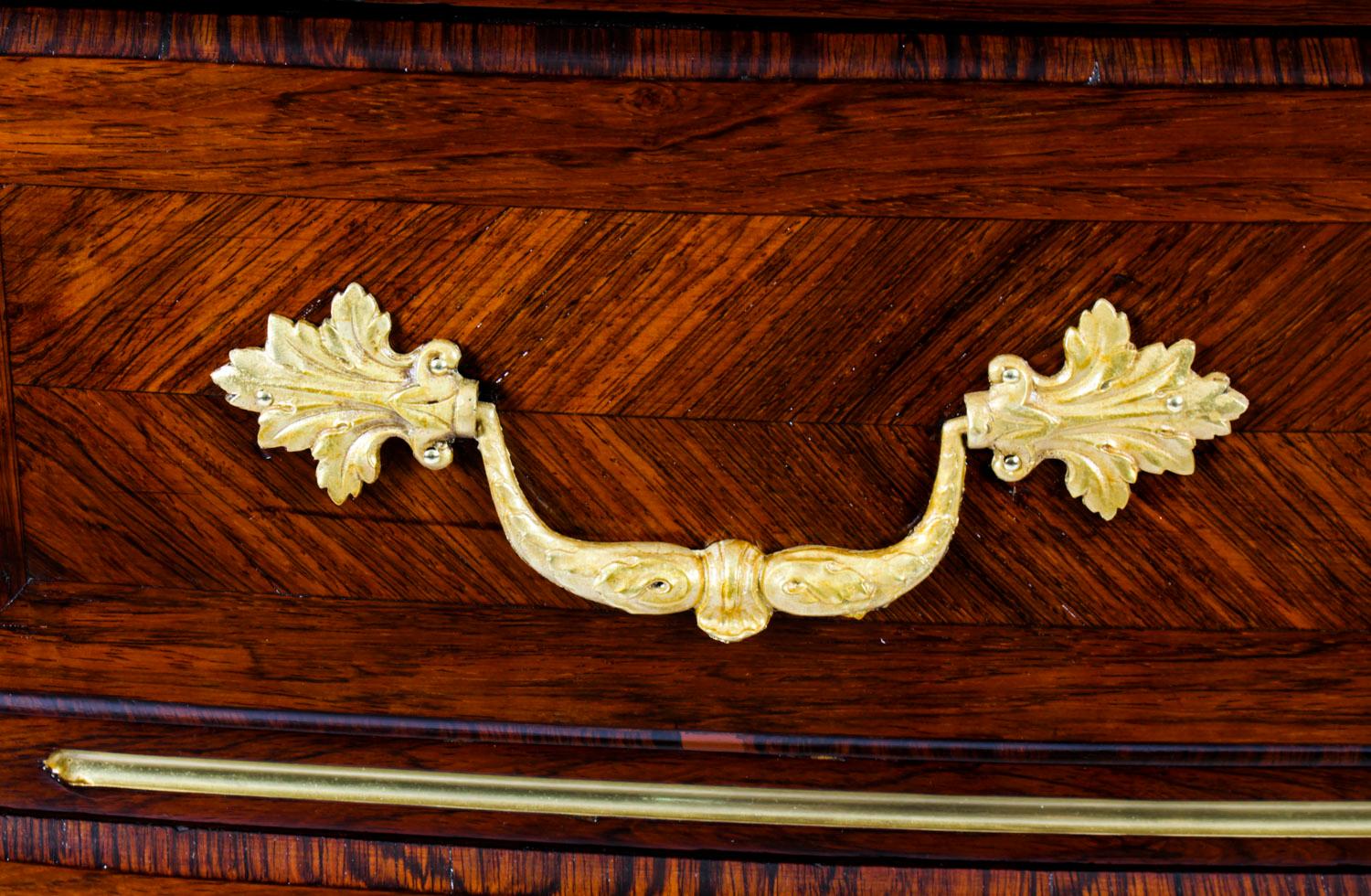Antique Marble Topped Ormolu-Mounted Goncalo Alves Commode Chest, 19th Century 3