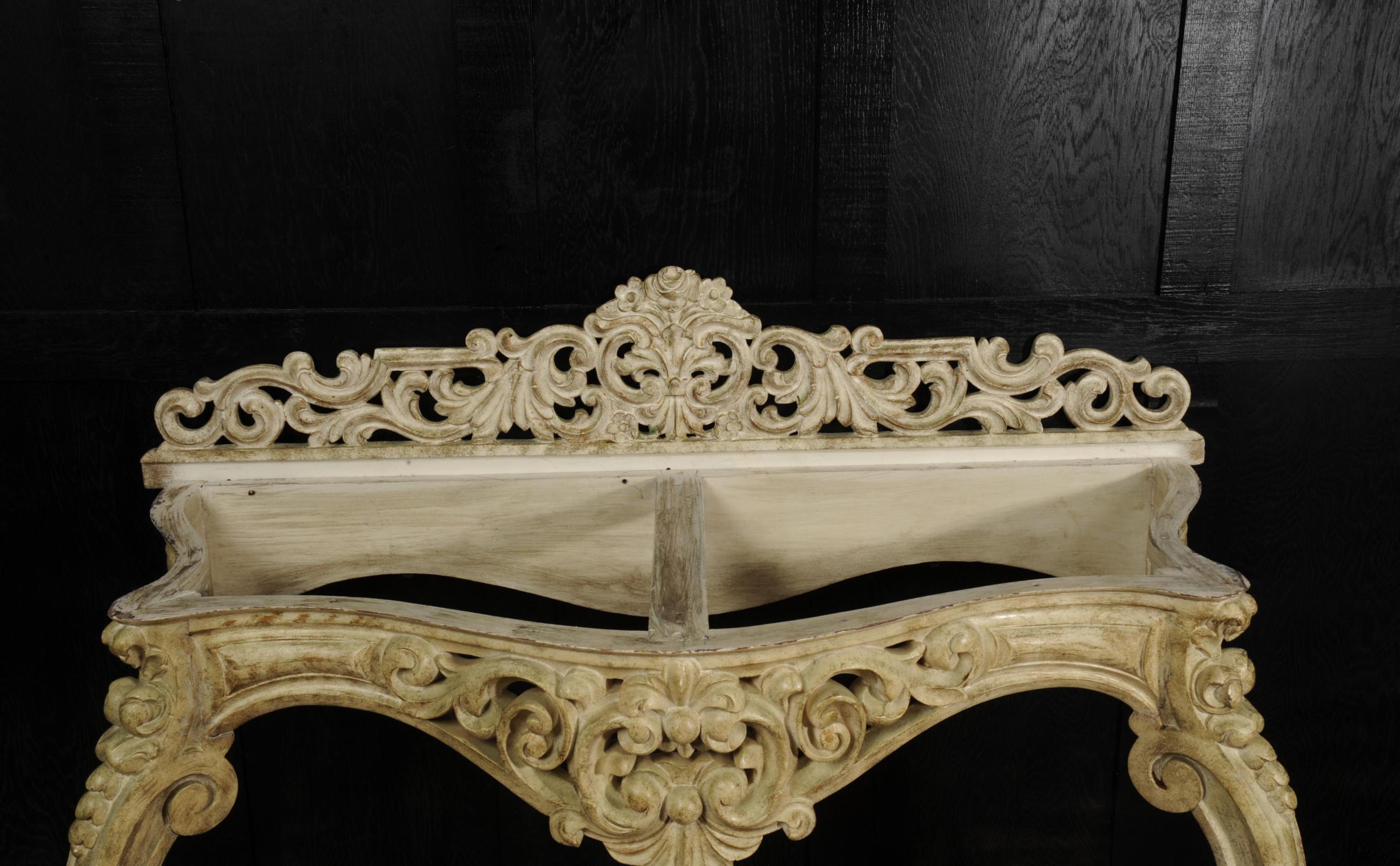 Antique Marble Topped Rococo Console Table For Sale 6