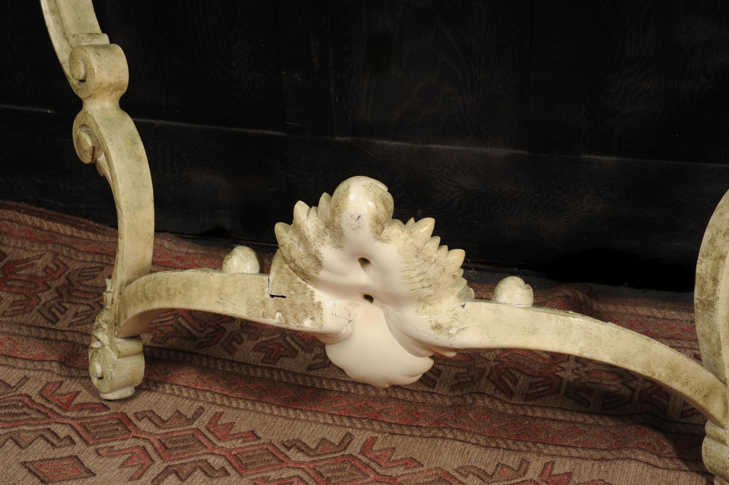 Antique Marble Topped Rococo Console Table For Sale 8