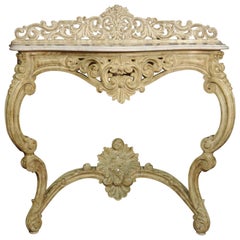 Antique Marble Topped Rococo Console Table