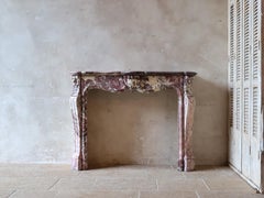 Antique marble Trois Coquilles fireplace in Violet de Villette