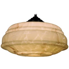 Antique Marbled Art Deco Pendant Light, 1930s