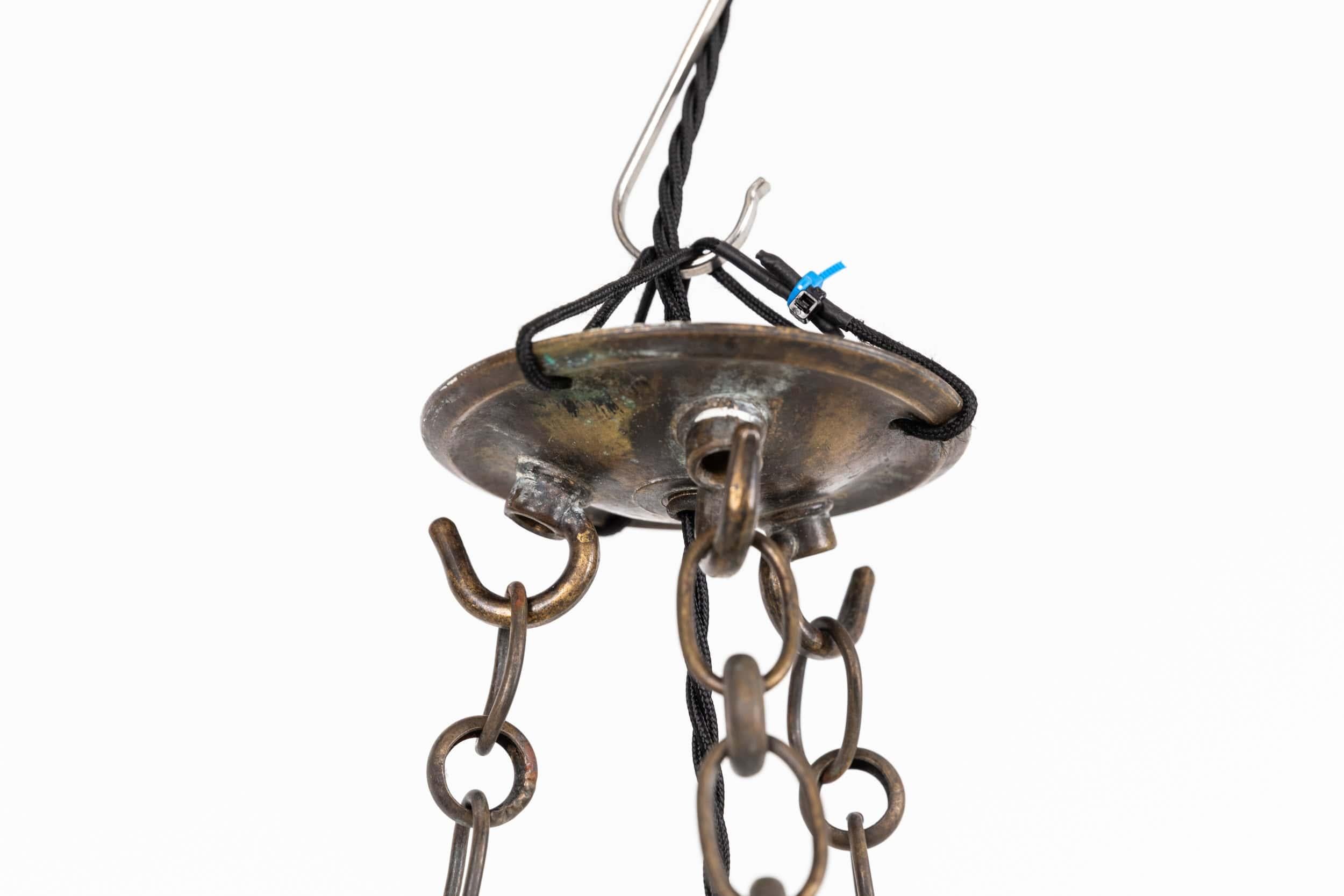 Inglese Antique Plafonnier francese in alabastro marmorizzato, C.C. in vendita