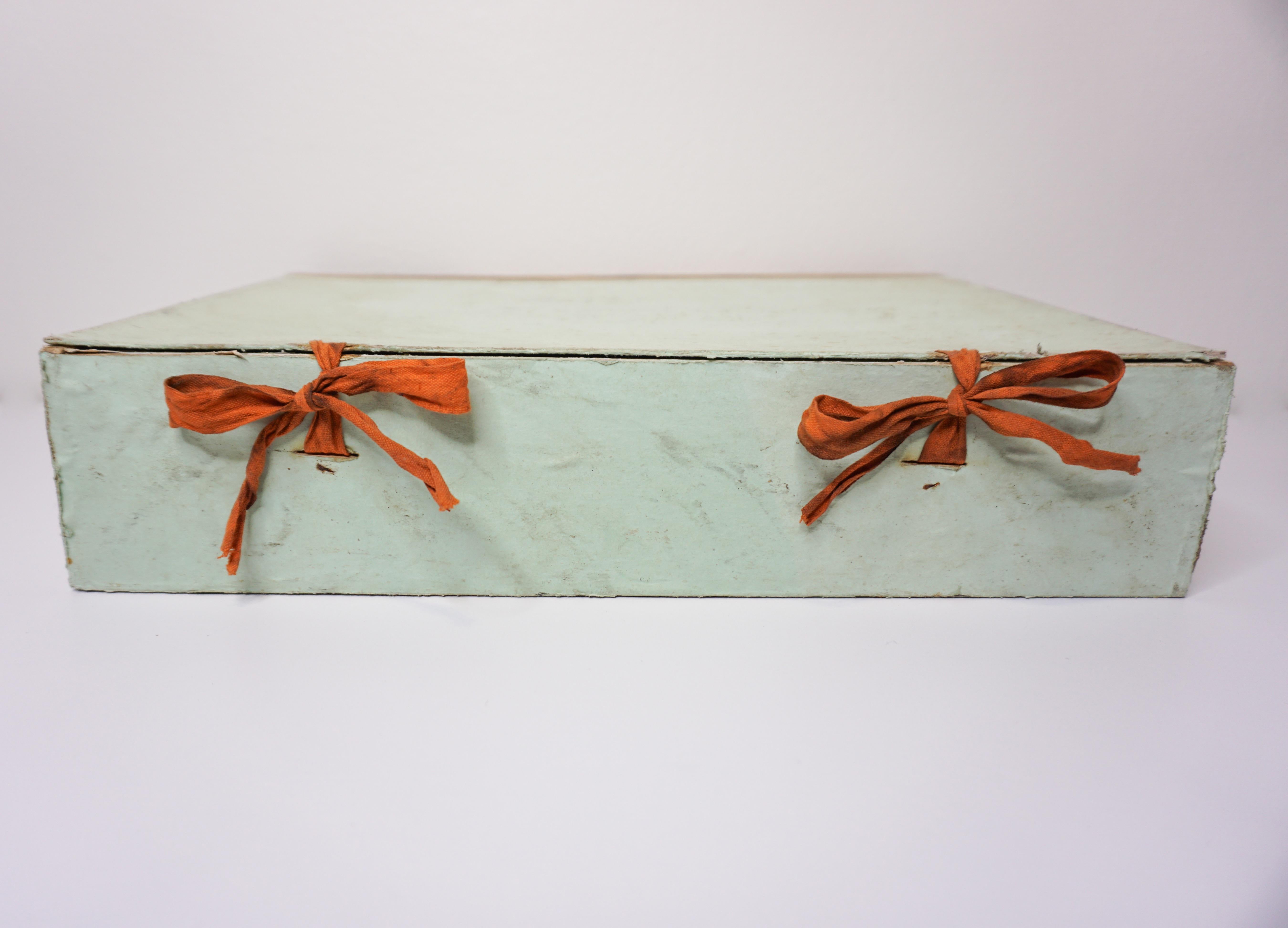 Italian Antique Marbleized Paper Binder Box For Sale