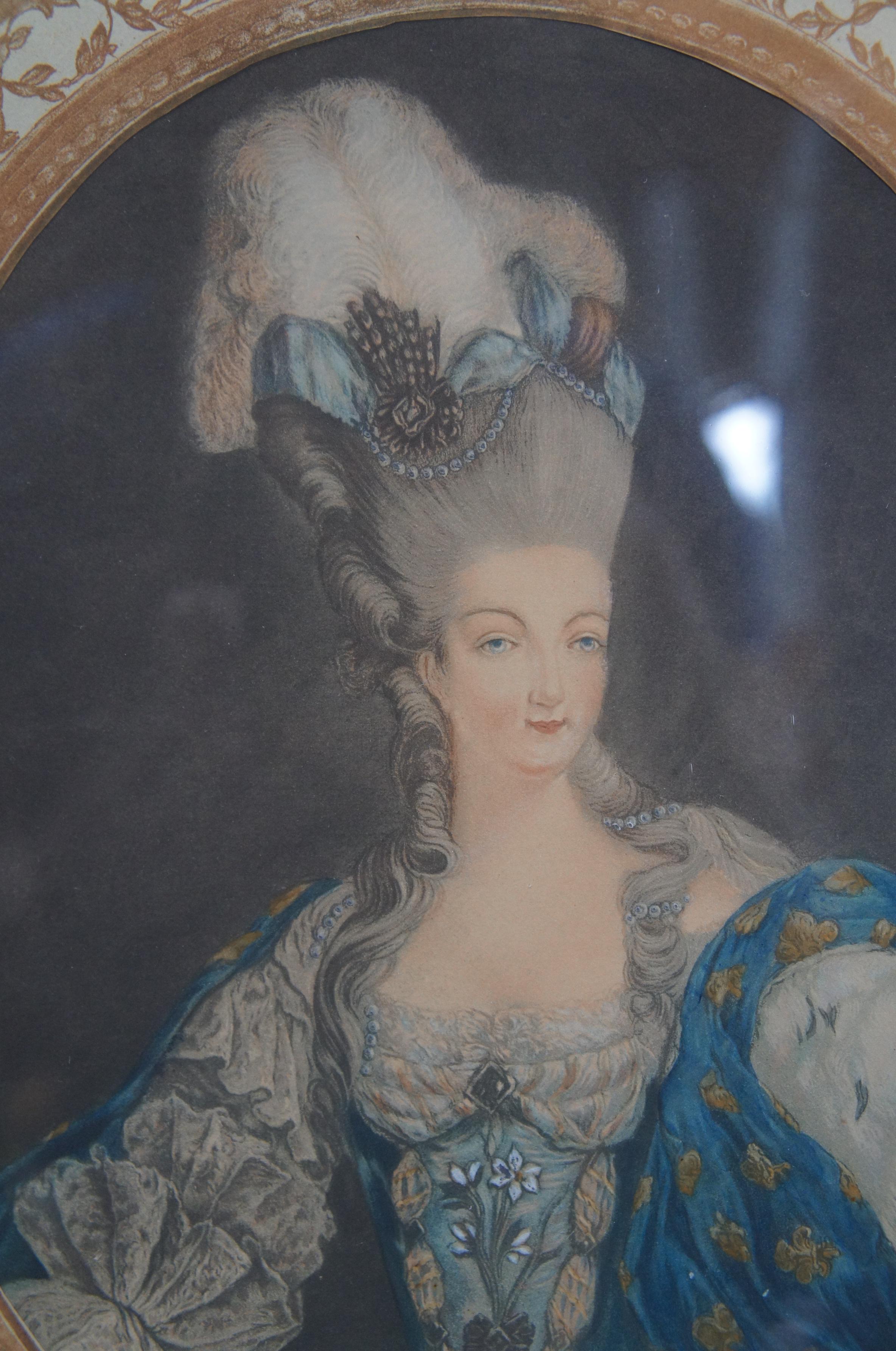 Antique Marie Antoinette d'Autriche Queen of France et de Navarre Engraving In Good Condition In Dayton, OH