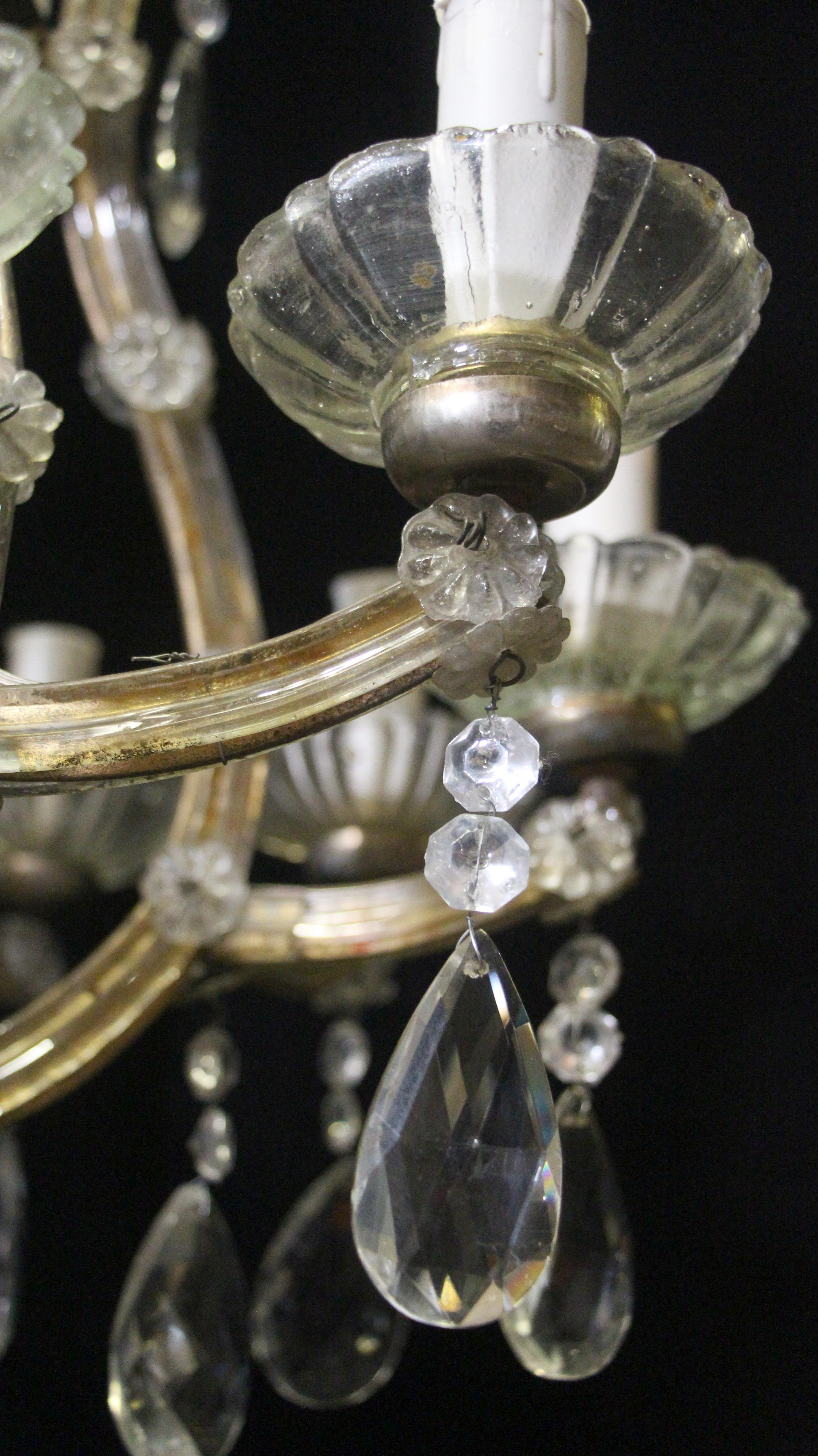 Antique Marie Therese Crystal 10 Arm Chandelier 13 Lights Small Petite 4