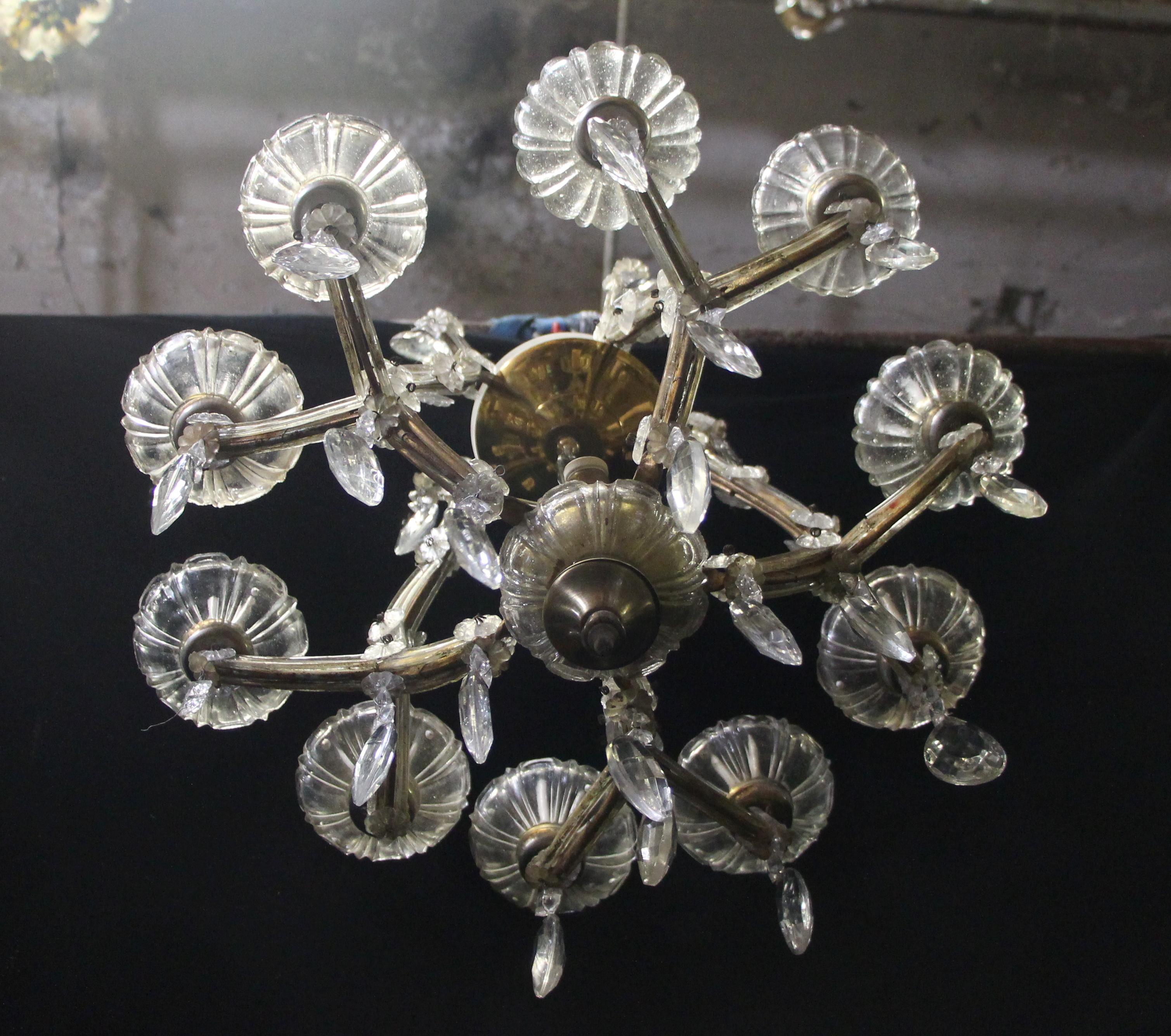 Antique Marie Therese Crystal 10 Arm Chandelier 13 Lights Small Petite 6