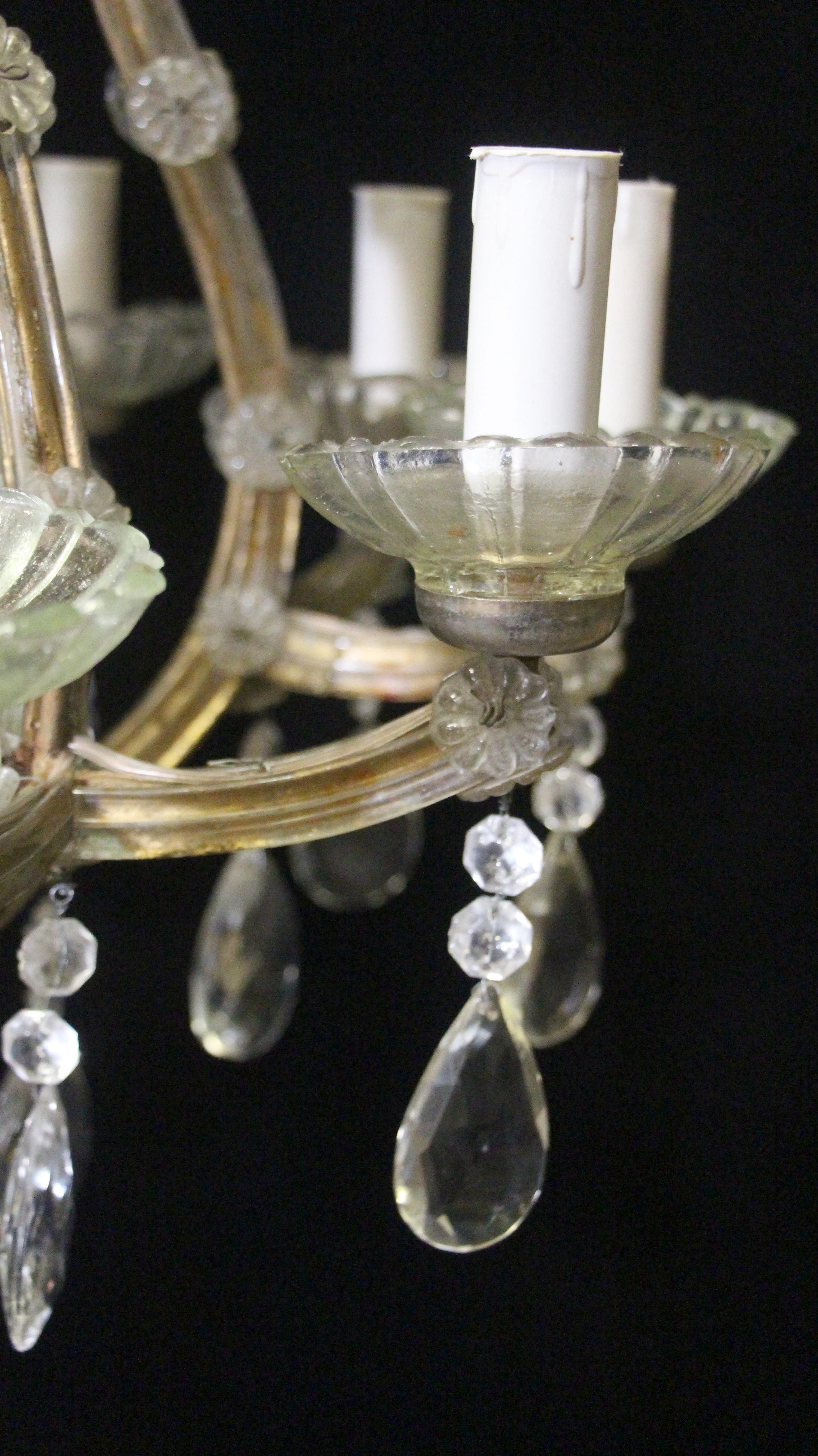 Antique Marie Therese Crystal 10 Arm Chandelier 13 Lights Small Petite 3
