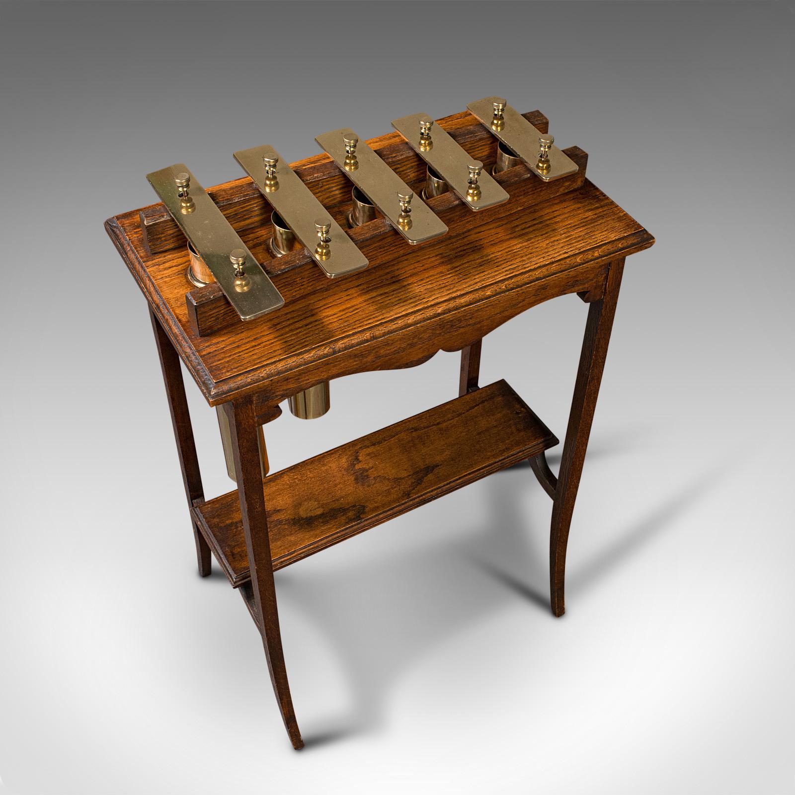 20th Century Antique Marimbaphone, Brass, Oak, Glockenspiel, Musical Instrument, Edwardian