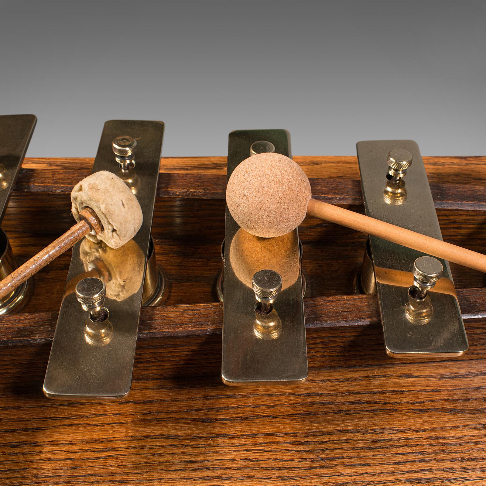 Antique Marimbaphone, Brass, Oak, Glockenspiel, Musical Instrument, Edwardian 2