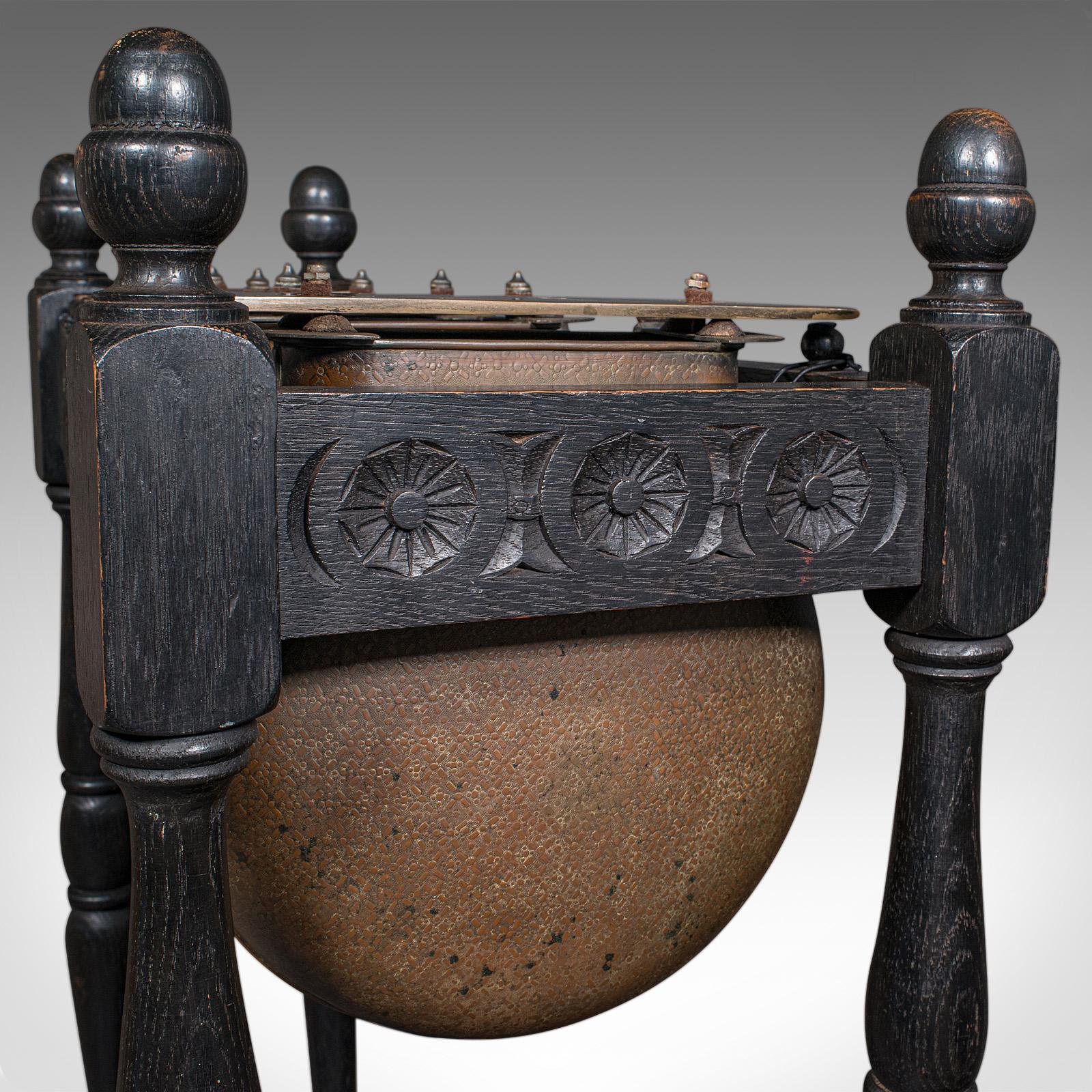 Antique Marimbaphone, English Brass, Oak, Musical Instrument, Glockenspiel, 1920 For Sale 5
