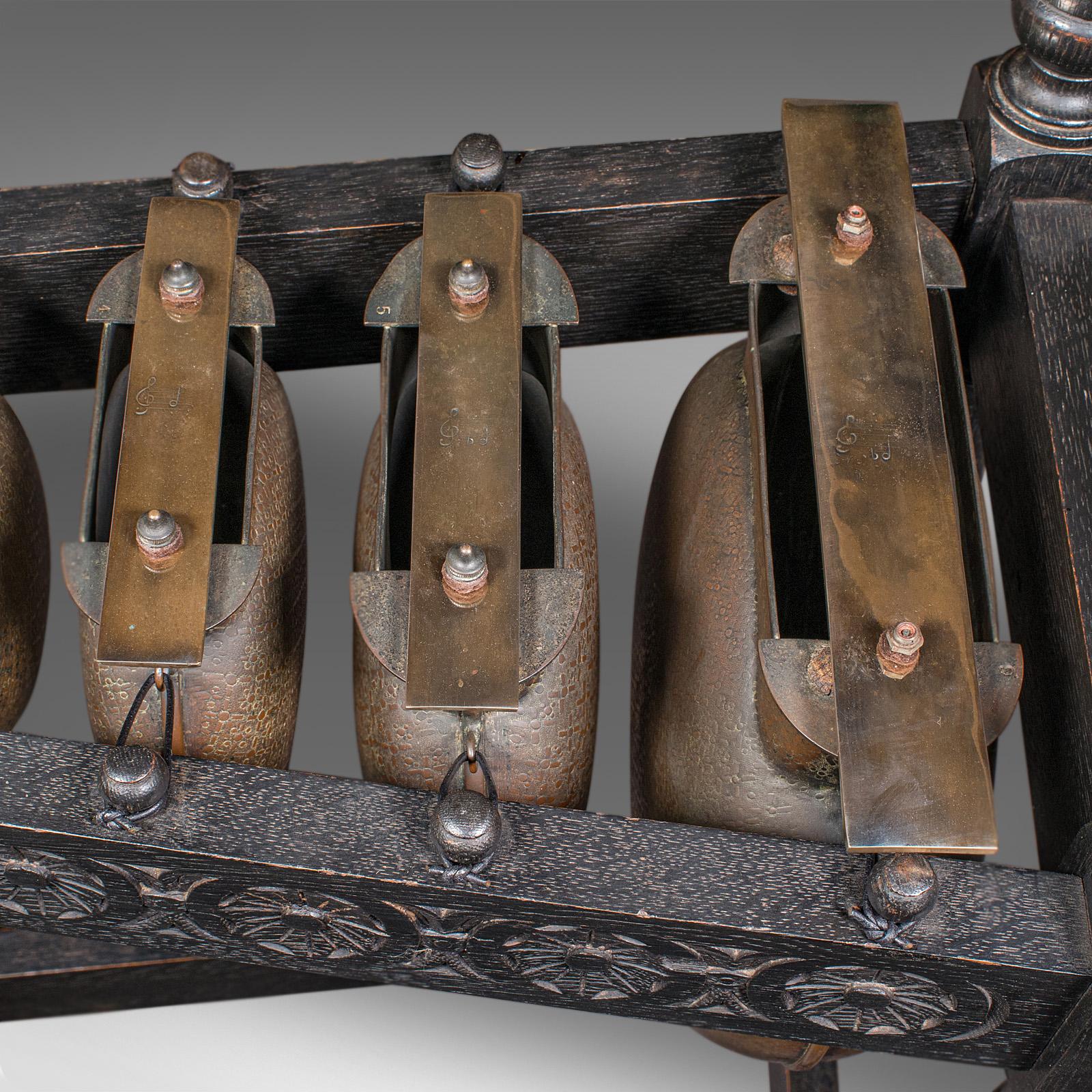 Antique Marimbaphone, English Brass, Oak, Musical Instrument, Glockenspiel, 1920 For Sale 2