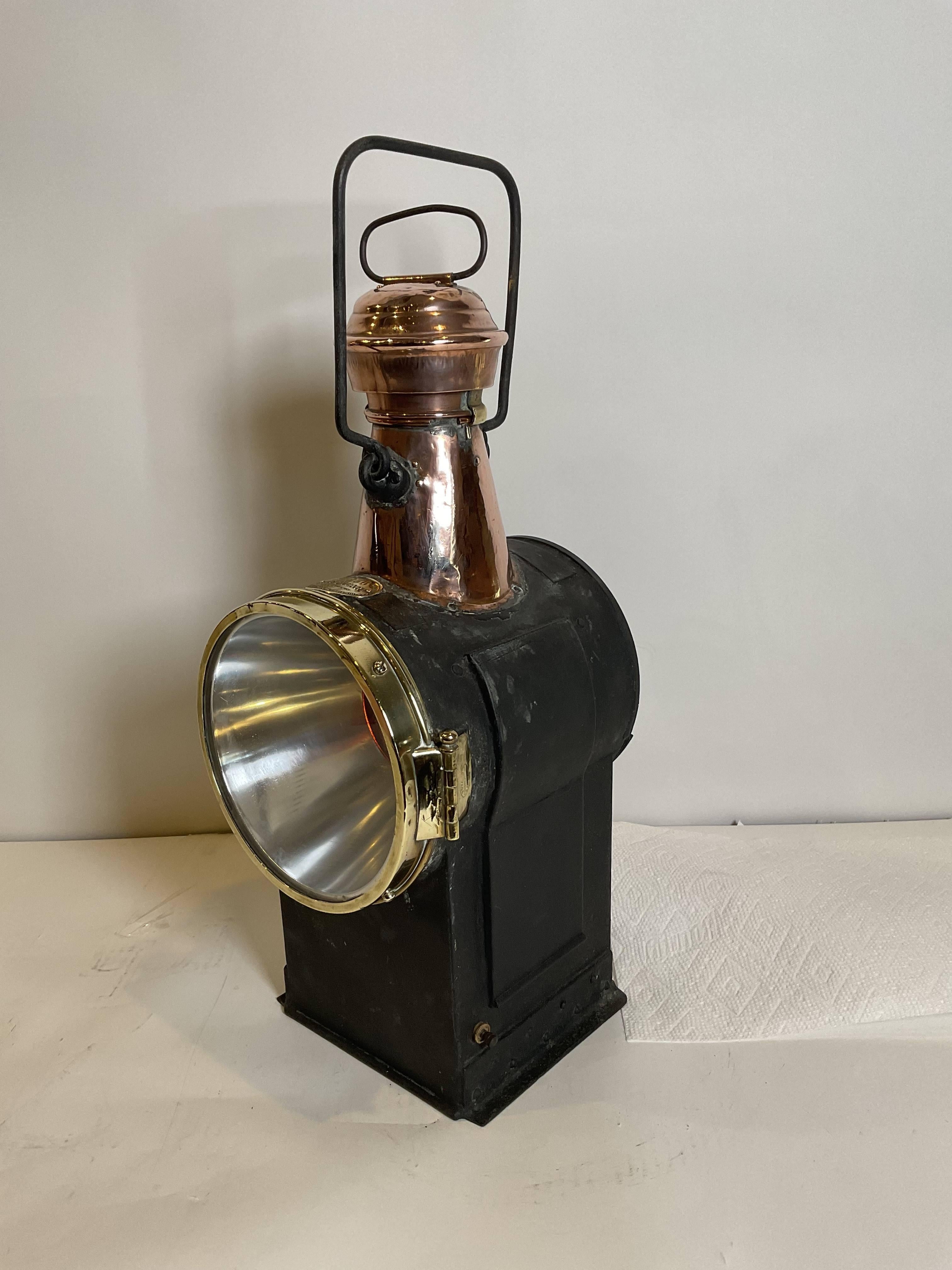 Antique Marine Signal Lantern by Charles Picard For Sale 5