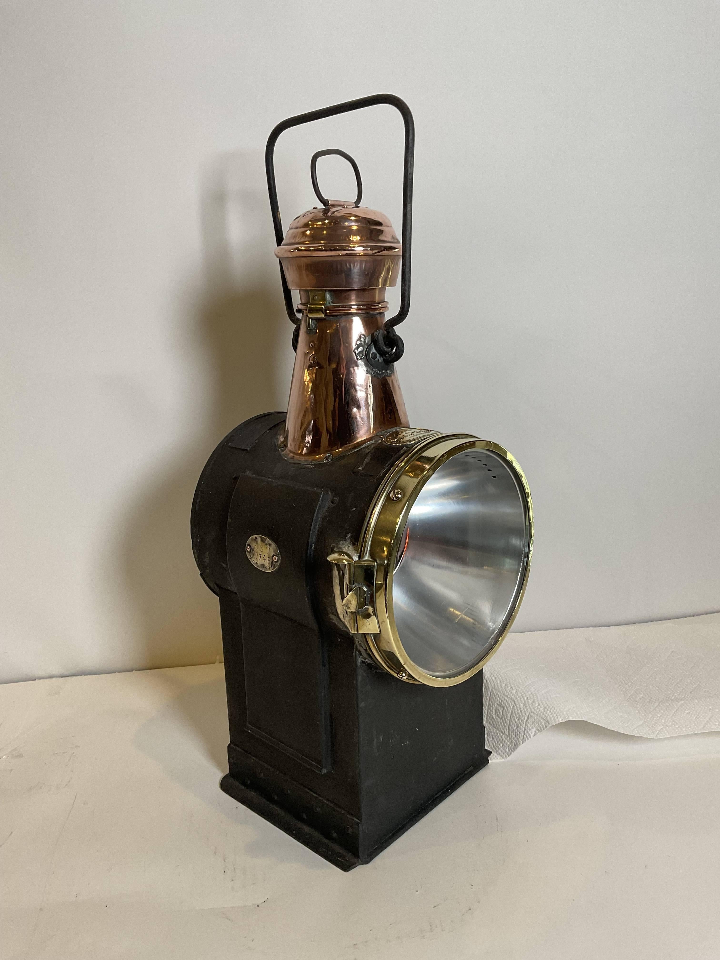 Antique Marine Signal Lantern by Charles Picard For Sale 6
