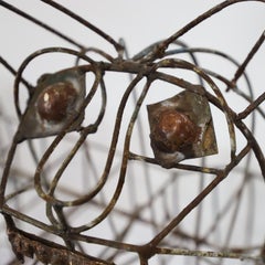 Antiguo Mario Lopez Torres Taburete Jaguar Estructura de Hierro