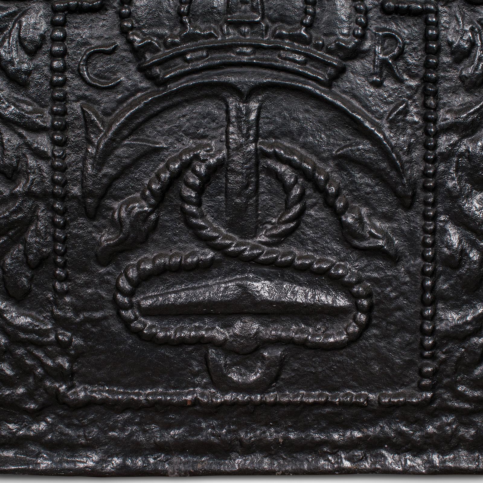 Metà XIX secolo Antico retro fuoco marittimo, inglese, Riflettore per caminetto in ghisa, vittoriano in vendita