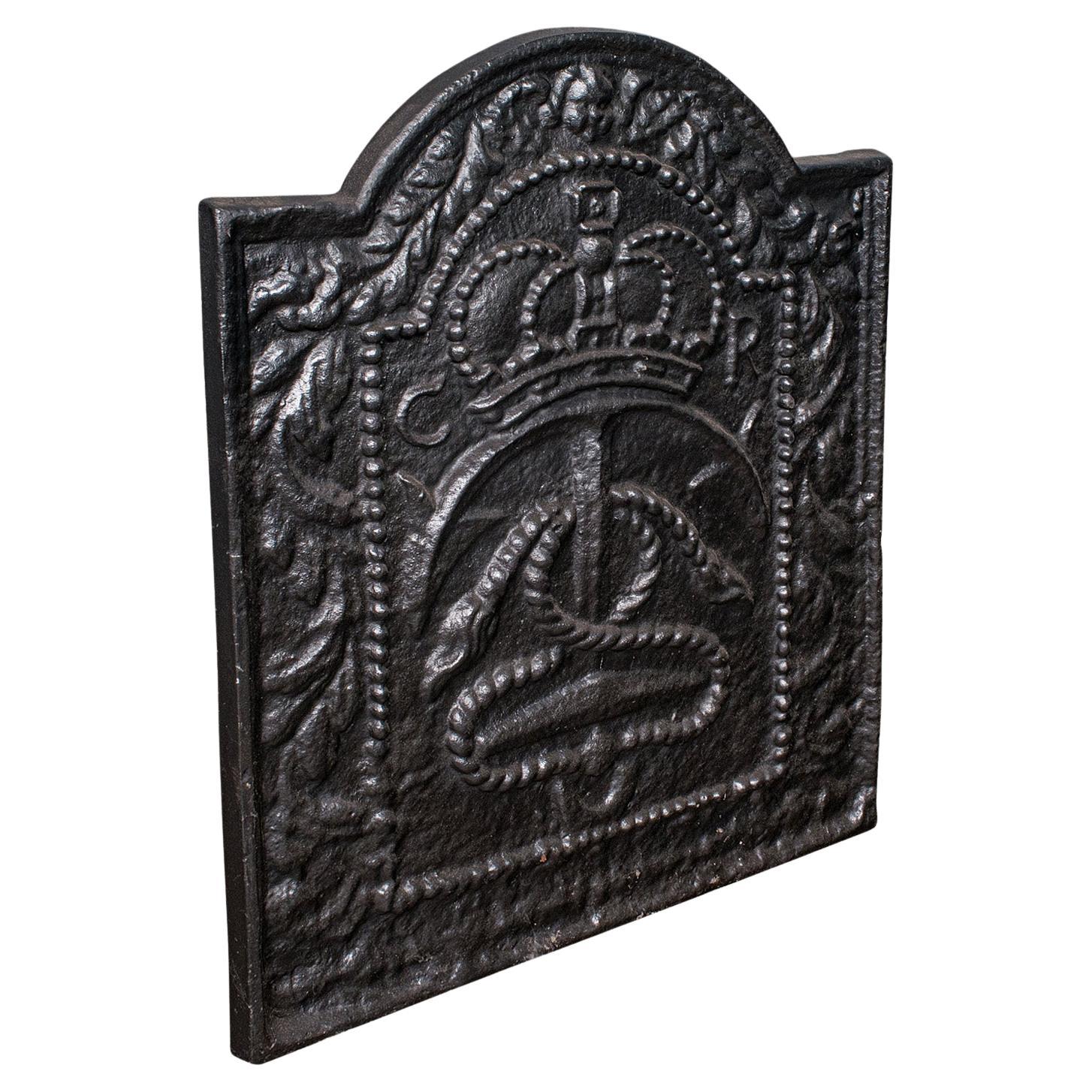 Antico retro fuoco marittimo, inglese, Riflettore per caminetto in ghisa, vittoriano