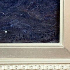 Antique Maritime Moonlit Shipwreck Oil on Canvas Painting by G.W. Waters