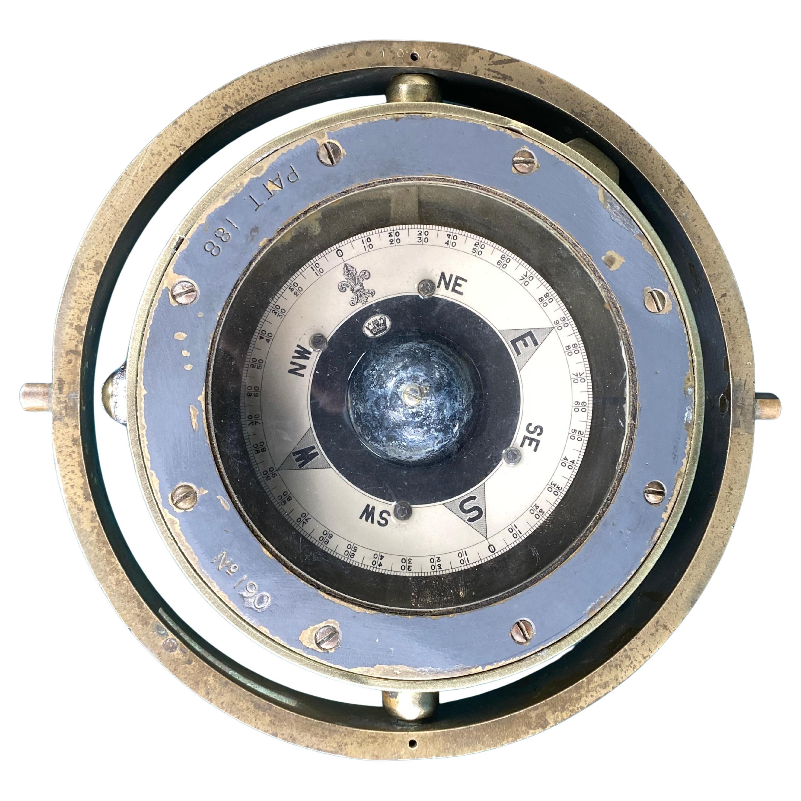 Antique maritime navy compass