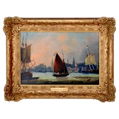 Antique Maritime Oil Painting, Frederick Calvert, circa 1830