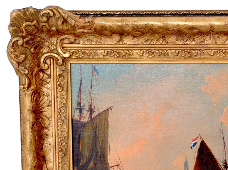 Antique Maritime Oil Painting, Frederick Calvert, circa 1830 For Sale