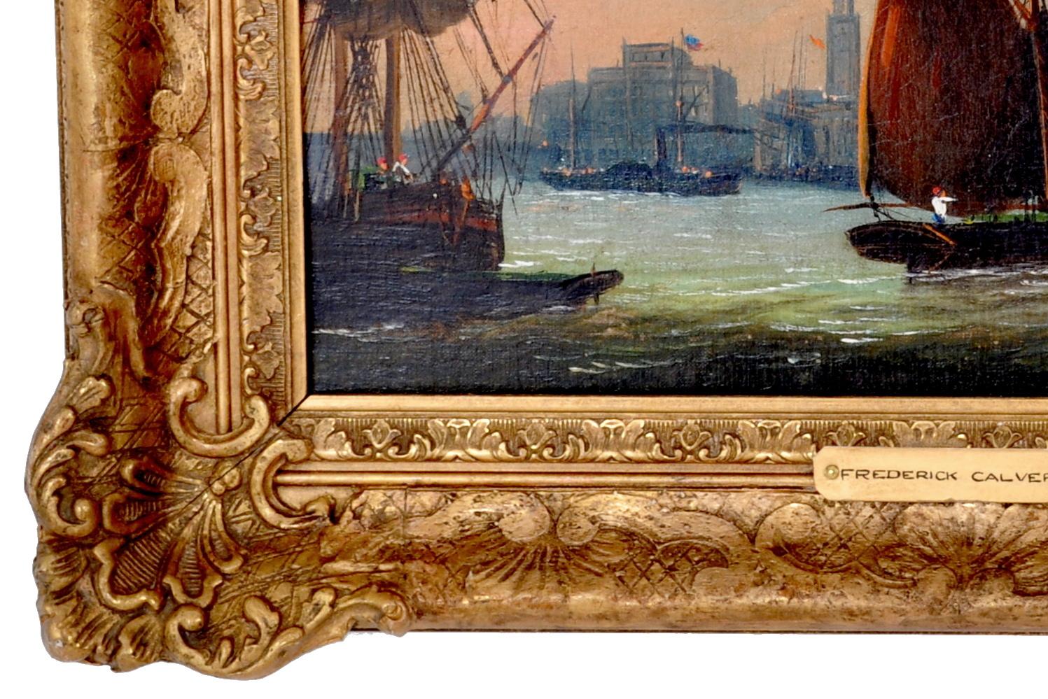 19th Century Antique Maritime Oil Painting, Frederick Calvert, circa 1830