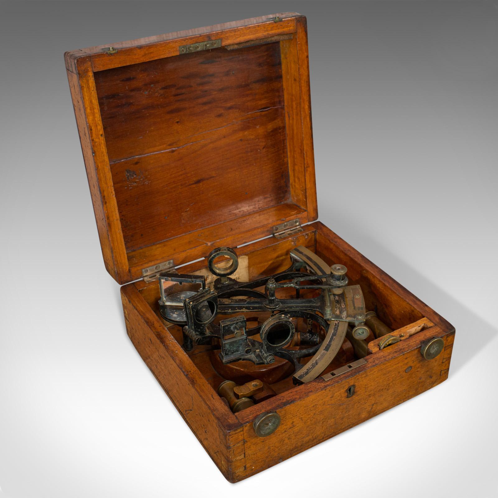 Maritime Sextant, Brass, Admiralty, Naval, Instrument, Victorian, circa 1900 4