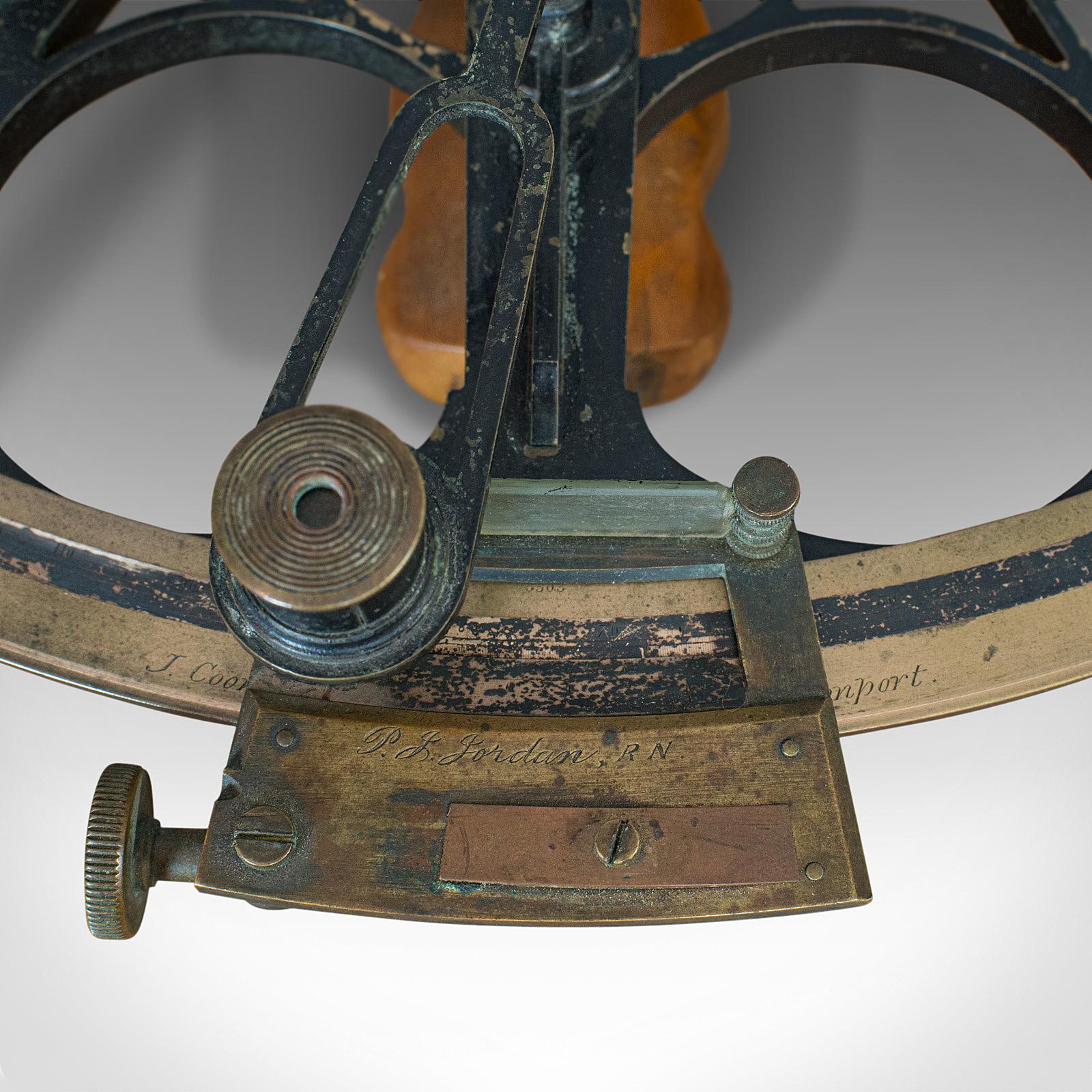 19th Century Maritime Sextant, Brass, Admiralty, Naval, Instrument, Victorian, circa 1900