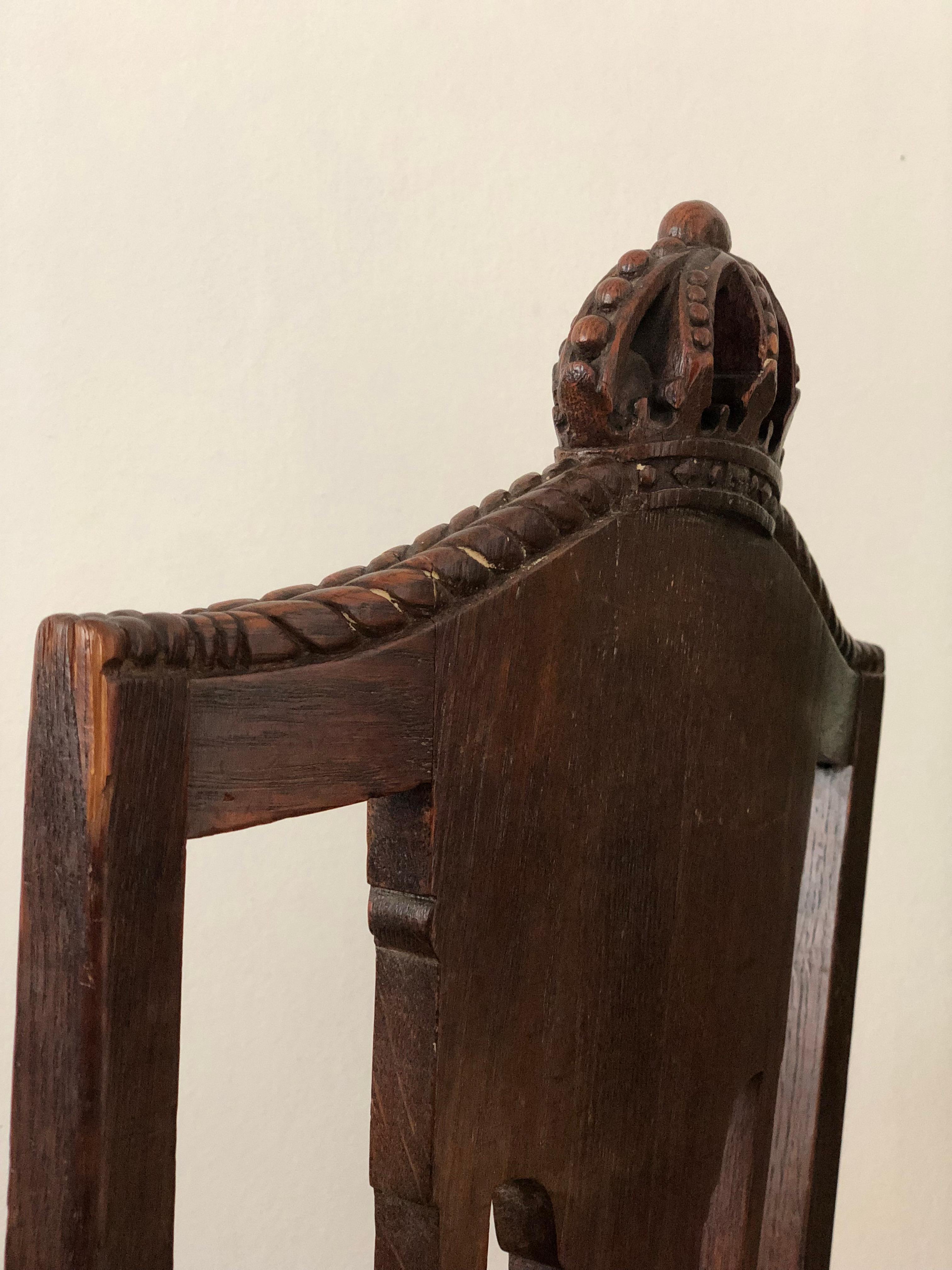 Chaise de salle à manger ancienne marquée Copenhague Danemark 1902 en vente 3