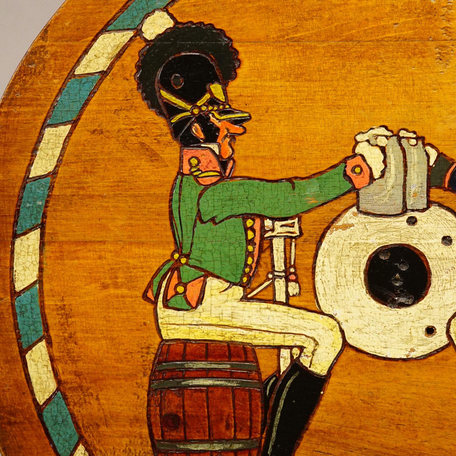 Black Forest Antique Marksman Shooting Target Plaque with Soldiers