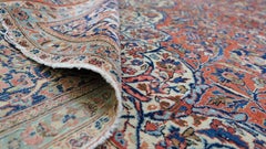 Antique Maroon Ornate Persian Kashan Wool Rug 8'8''x11'