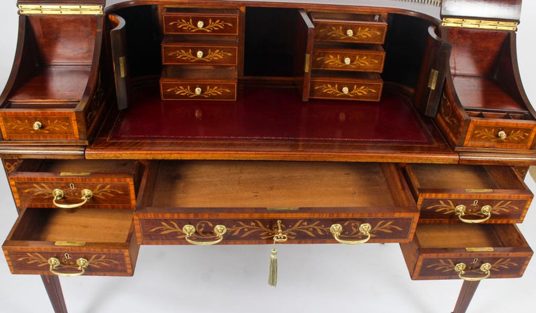 Antique Marquetry Carlton House Desk Writing Table Druce & Co., 19th Century 5