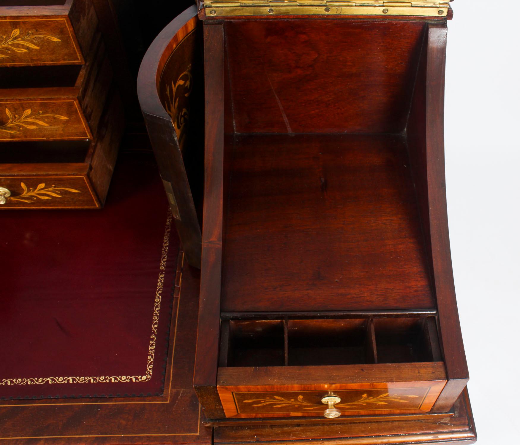 Antique Marquetry Carlton House Desk Writing Table Druce & Co., 19th Century 5