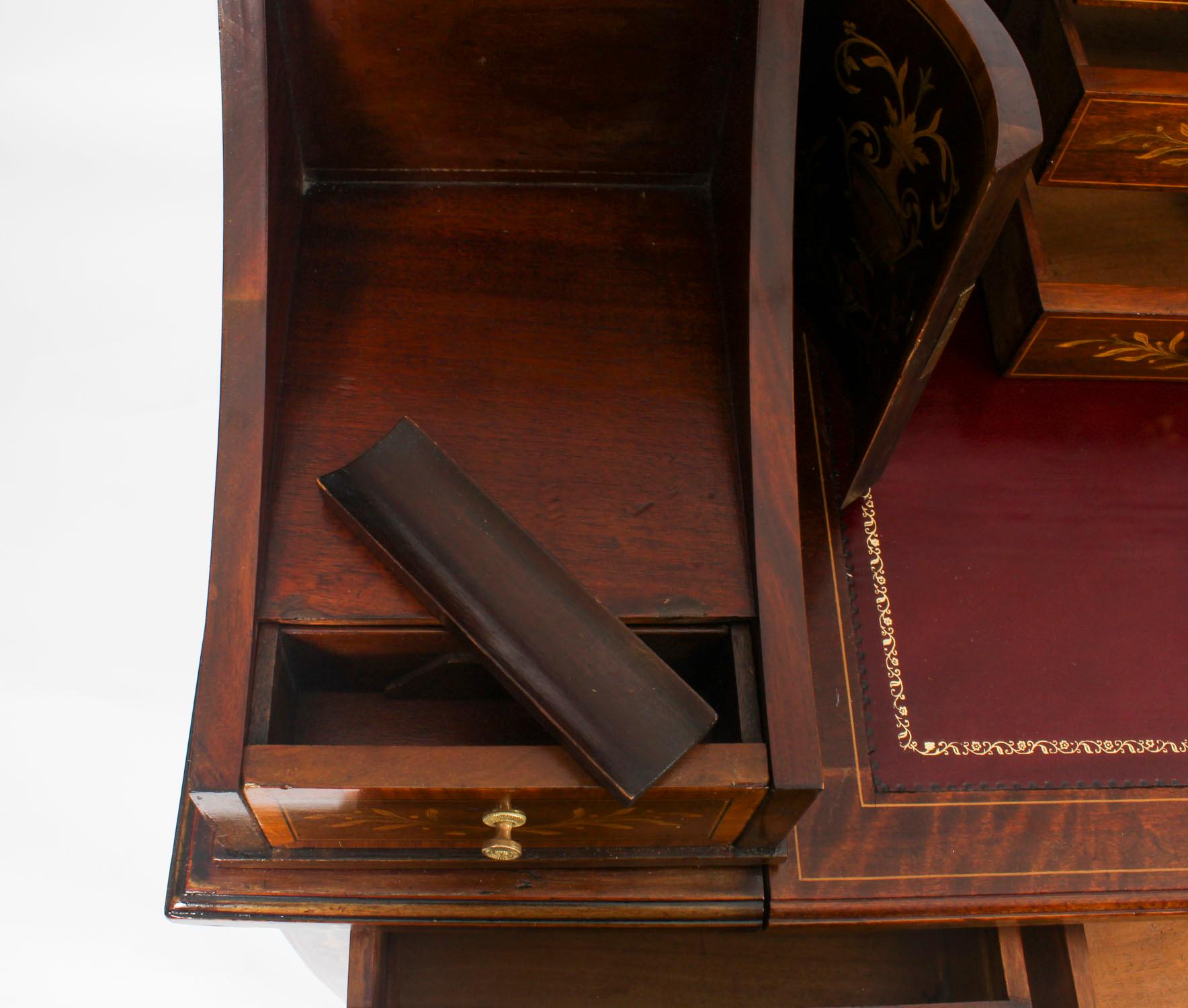 Antique Marquetry Carlton House Desk Writing Table Druce & Co., 19th Century 6