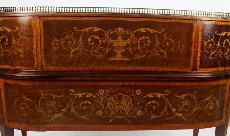 Antique Marquetry Carlton House Desk Writing Table Druce & Co., 19th Century 14